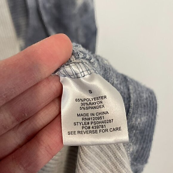 HIPPIE ROSE Blue Tie Dye Ribbed Knit Open Long Sleeve Boho Long Cardigan Sweater - Picture 9 of 13